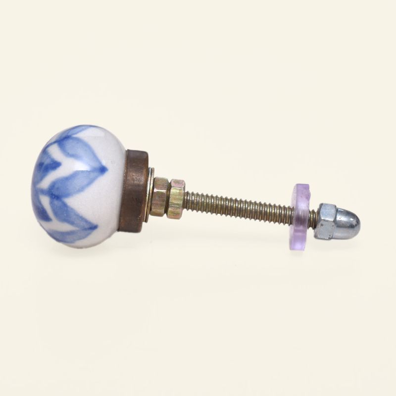 Drawer and Door Knobs - Small Blue Ceramic