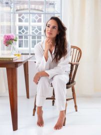 Pyjamas - Beige Stripe - The Cotton Cashmere Collection
