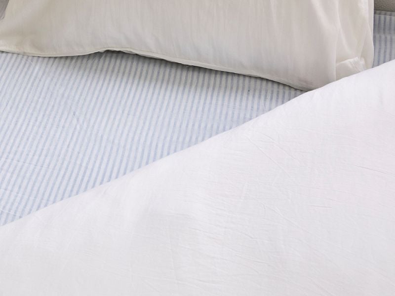 Fitted Sheet - Blue Stripes - La Collection Coton Cachemire