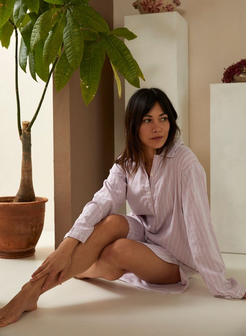 Nightshirt - Jaipur Red Stripe