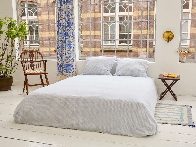 Enjoy the Khasto sleeping experience with the Bedding Set - Blue Twig. Handmade from thin layers of soft & airy 100% cotton GOTS certified.