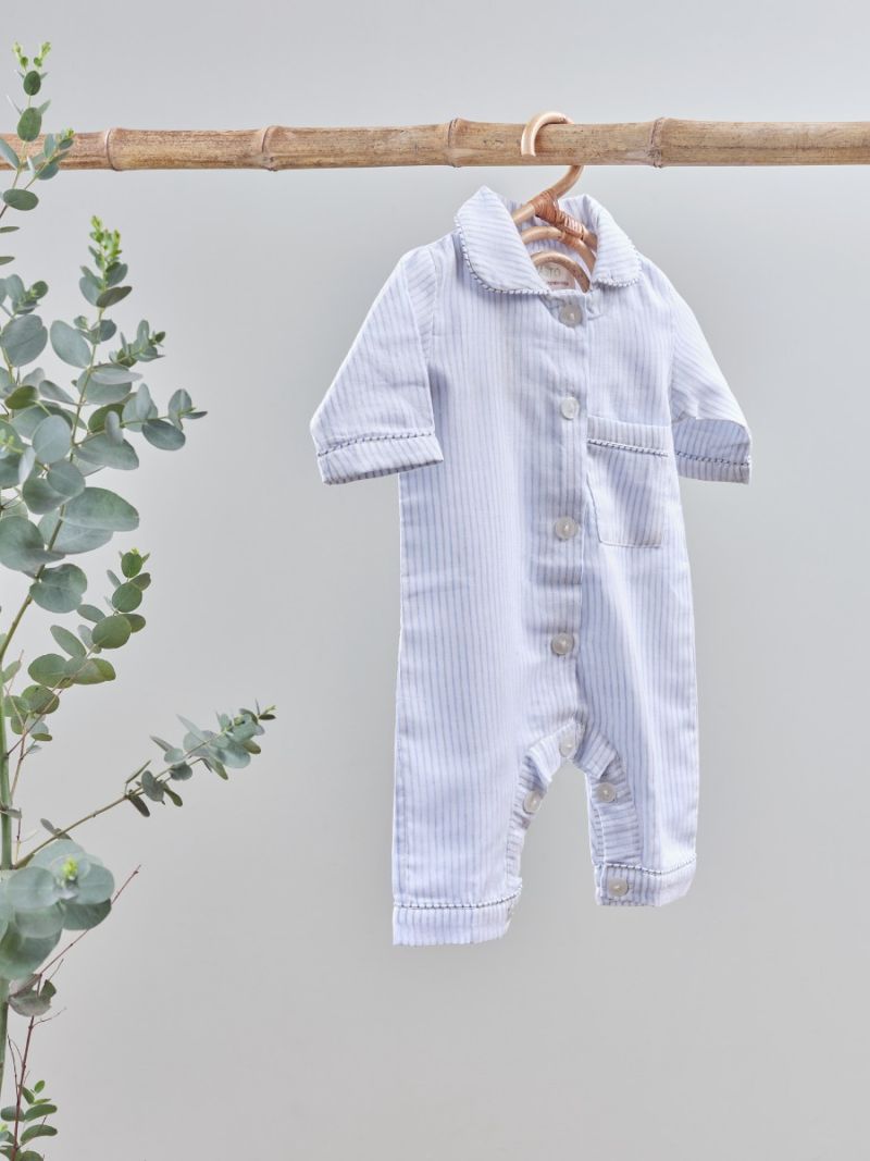 Baby Onesie - Wide Blue Stripes