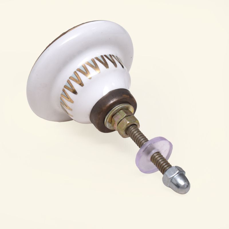  Drawer and Door Knobs - Gold Blue Ceramic