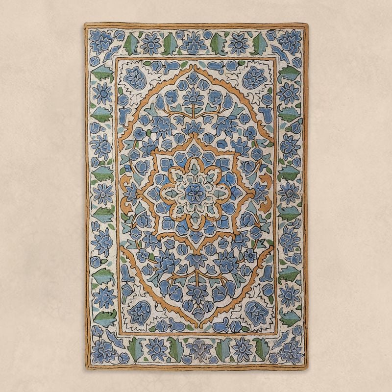 Kashmir Silk Embroidered Rugs