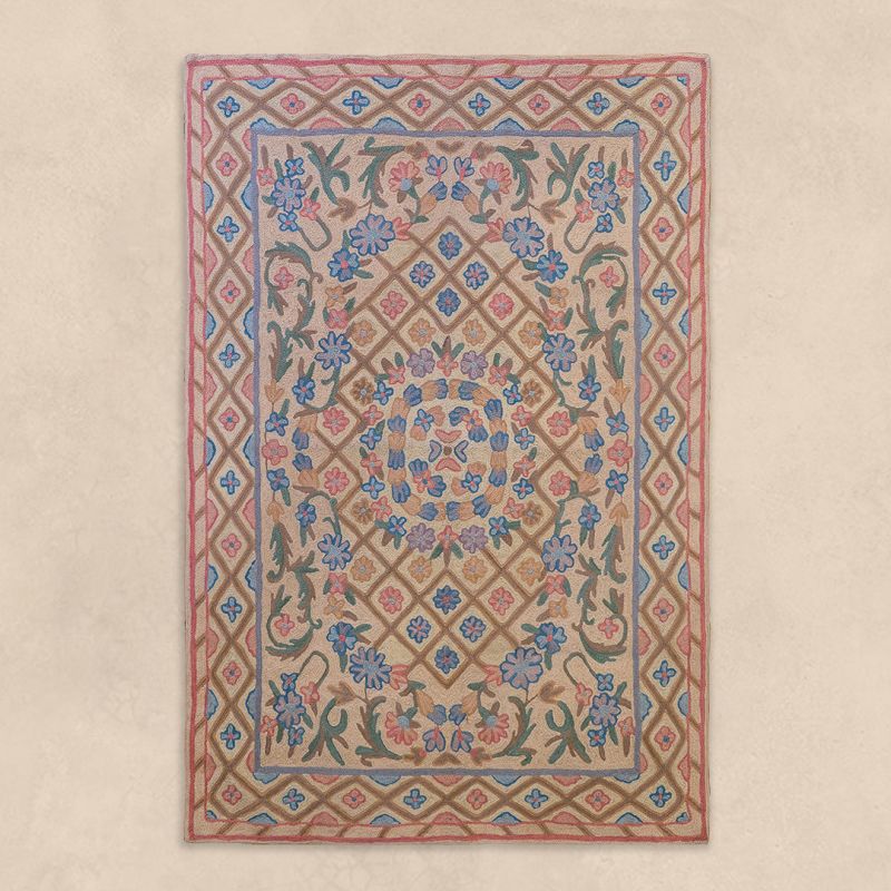 Kashmir Silk Embroidered Rugs