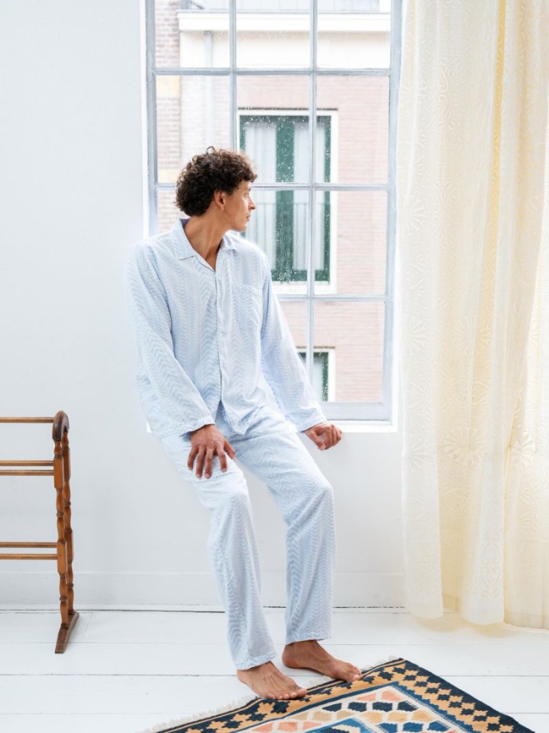 Pyjama - Blue Udaipur - La Collection Coton Cachemire