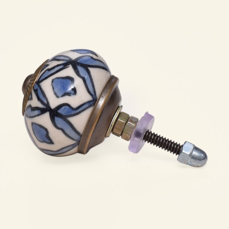 Drawer and Door Knobs - Blue Grey Ceramic