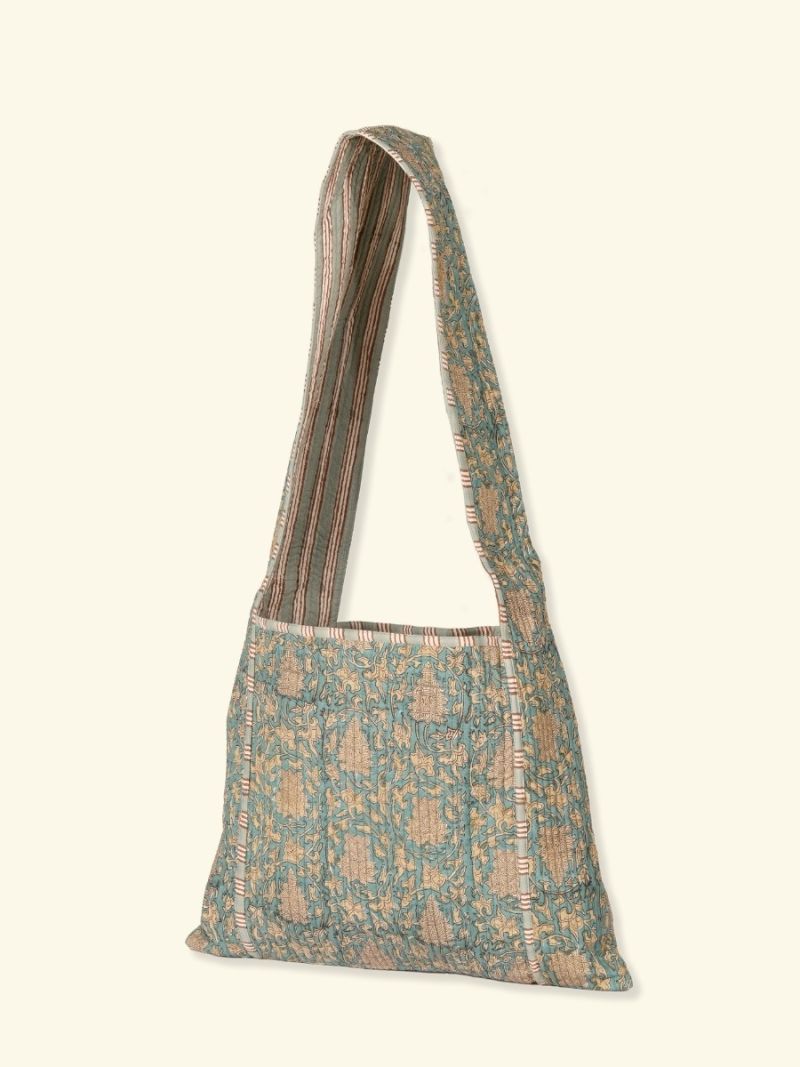 Quilted Tote Bag - Block Print Collection