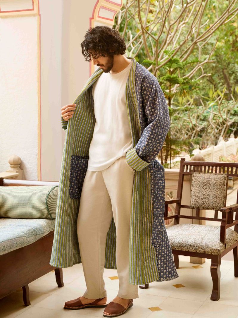 Lange Jas Heren - Blockprint Collectie